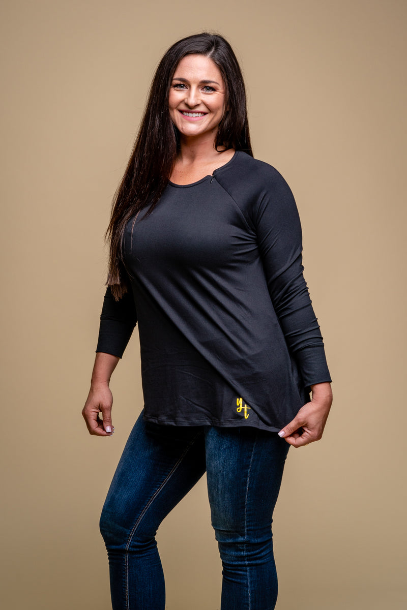 ComfyChemo® Port Access Shirts - Women | Long Sleeve